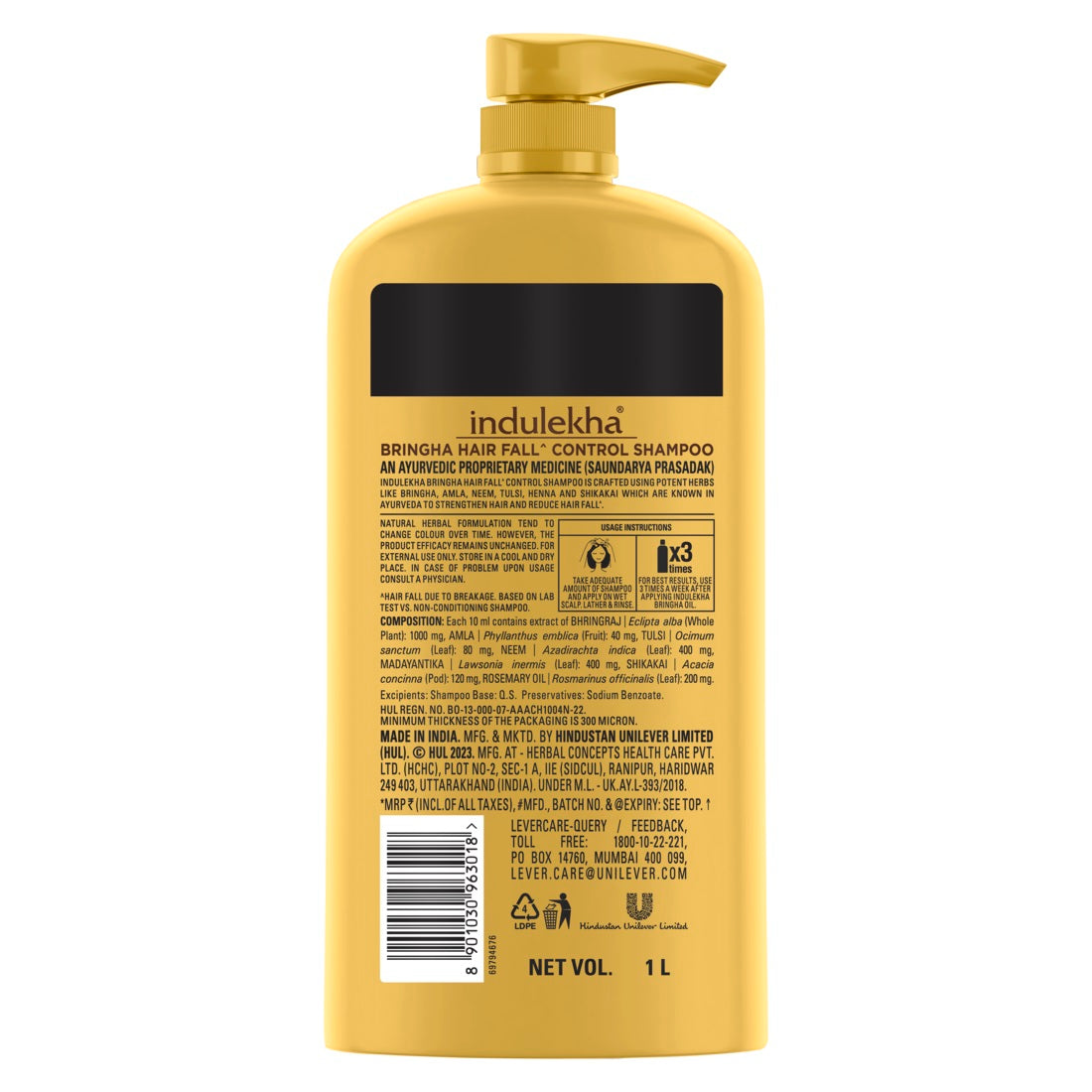 Indulekha Bringha Ayurvedic Shampoo - 1L