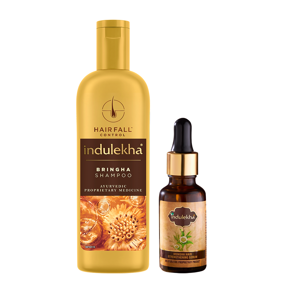 Indulekha Bringha: Shampoo 200ml + Hair Serum 30ml